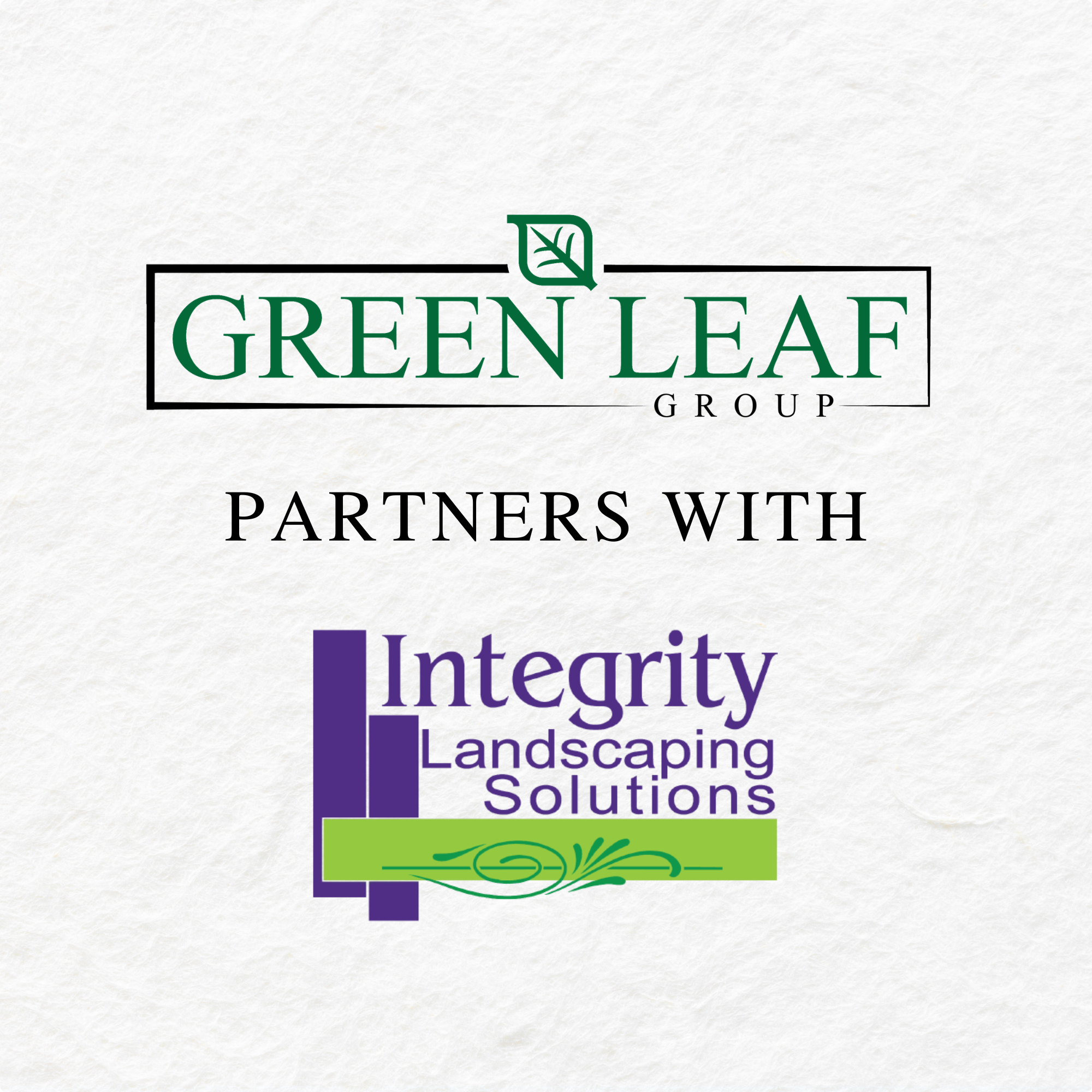 Green leaf group logo partners with Integrity landscaping solutions